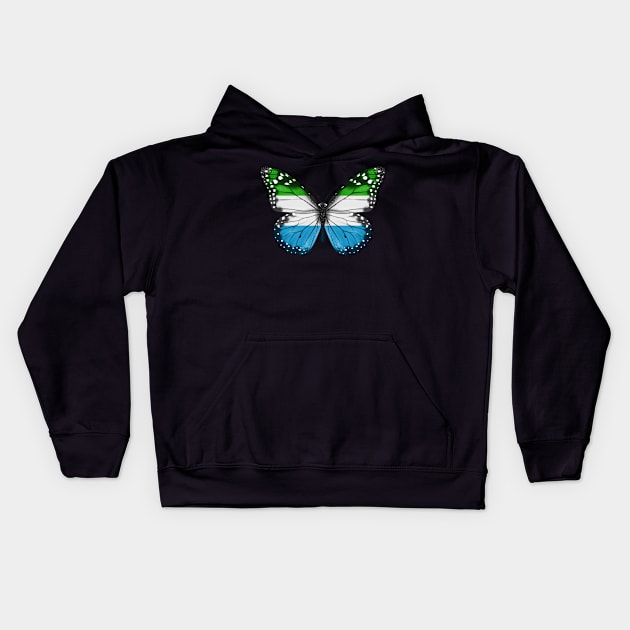 Sierra Leonean Flag  Butterfly - Gift for Sierra Leonean From Sierra Leone Kids Hoodie by Country Flags